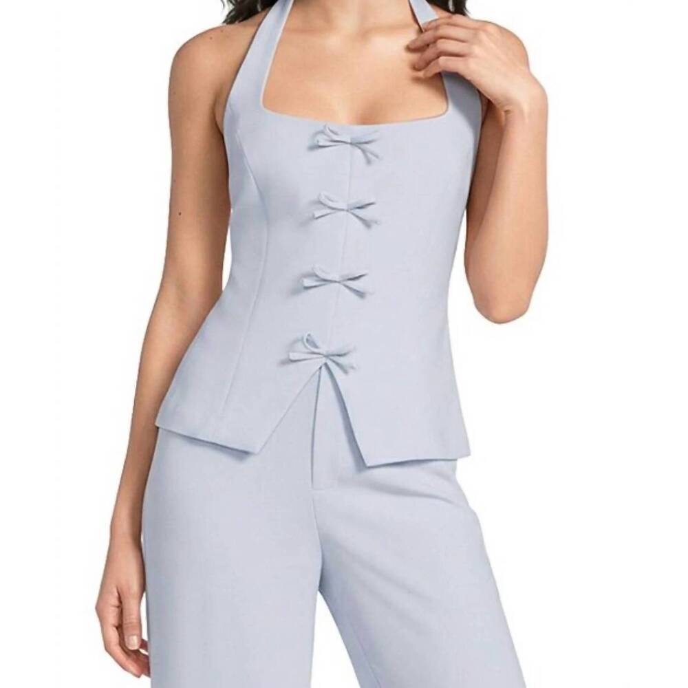NEW LUCY PARIS clementine halter vest in blue
